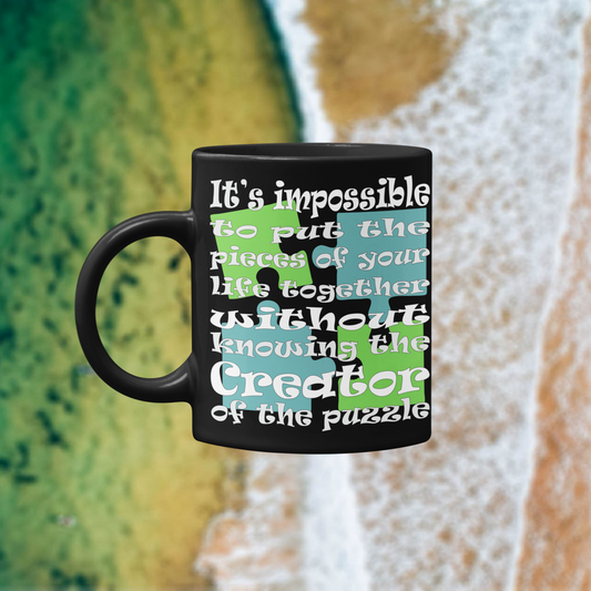 Puzzle Ceramic Black Mug 11oz