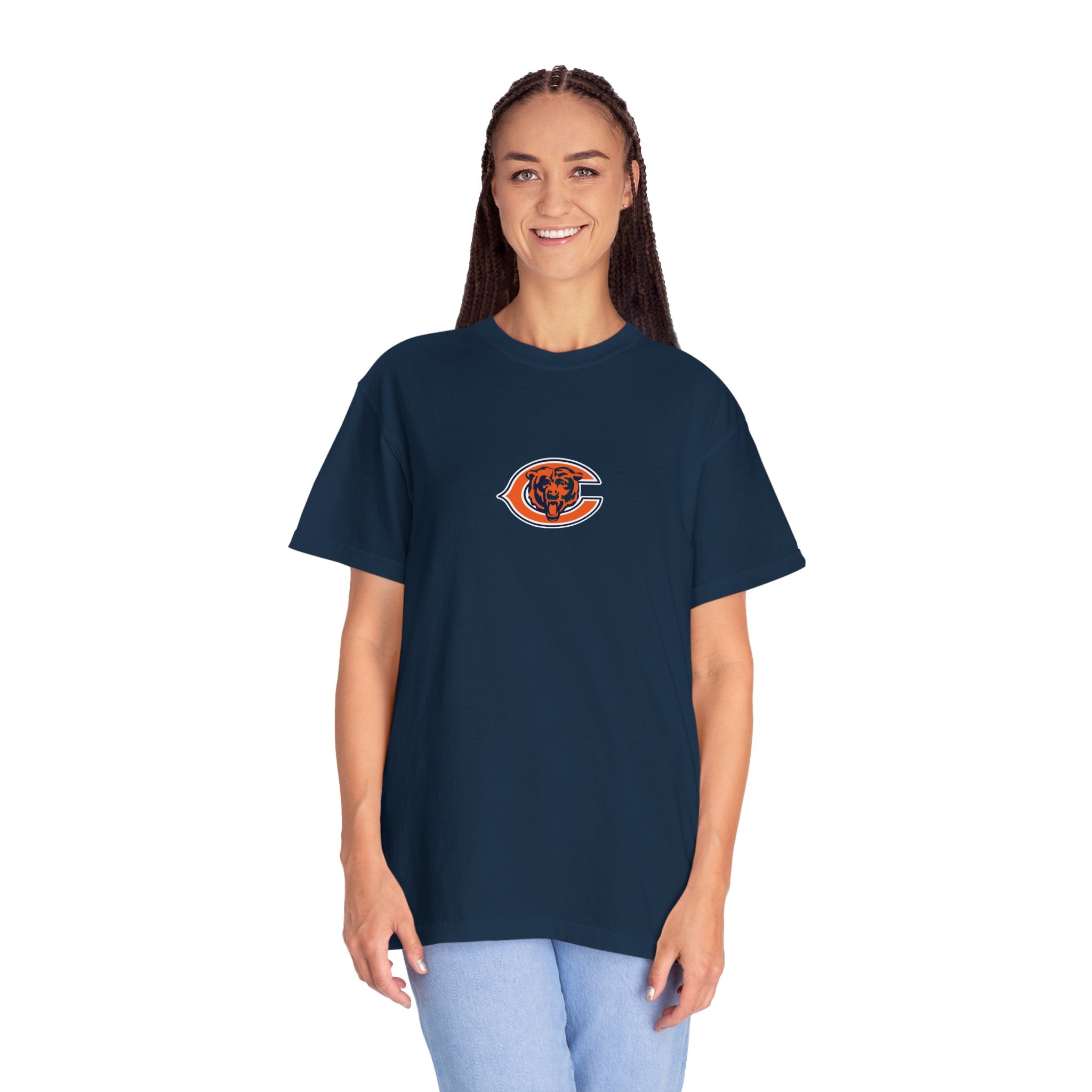 Chicago Bears Script Logo T-Shirt — "Good, Better, Best" Back-Print Fan Tee