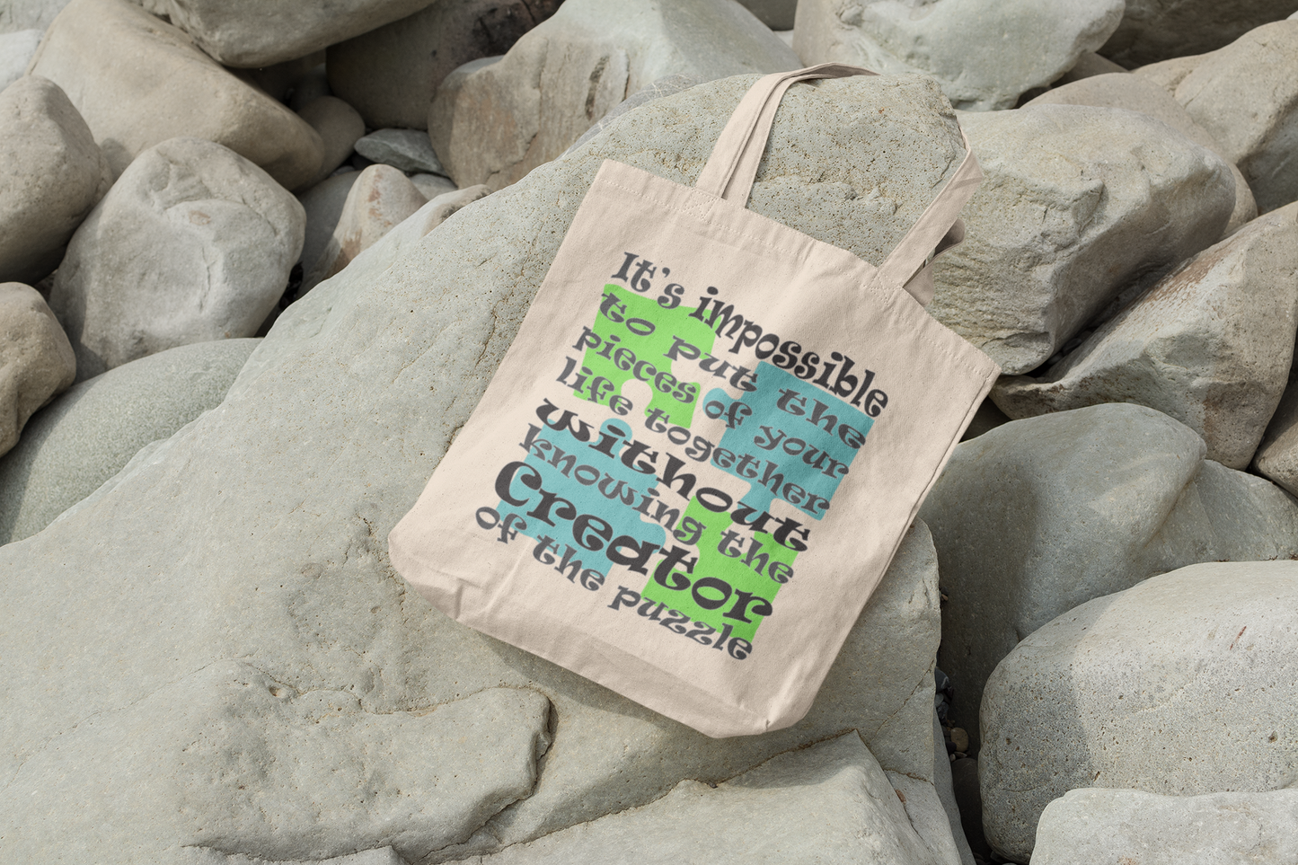 Puzzle Canvas Tote Bag