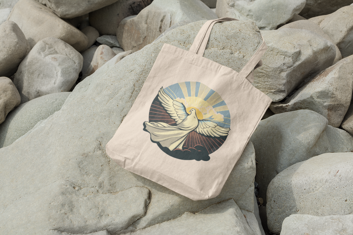 Robed Dove Canvas Tote Bag