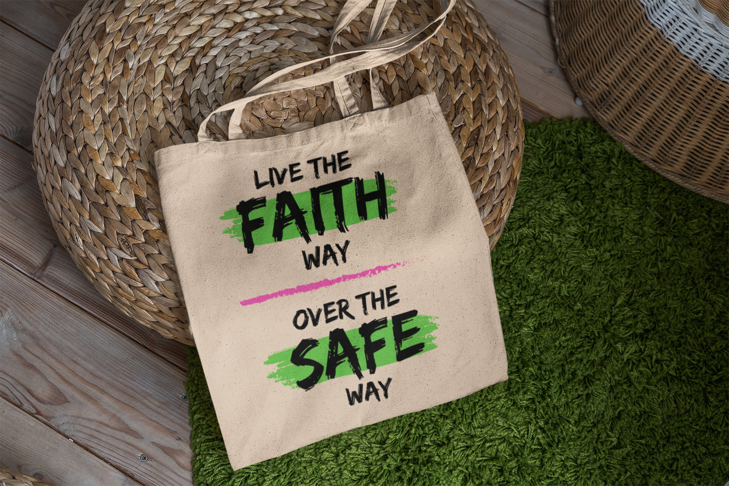 Live the Faith Way Canvas Tote Bag