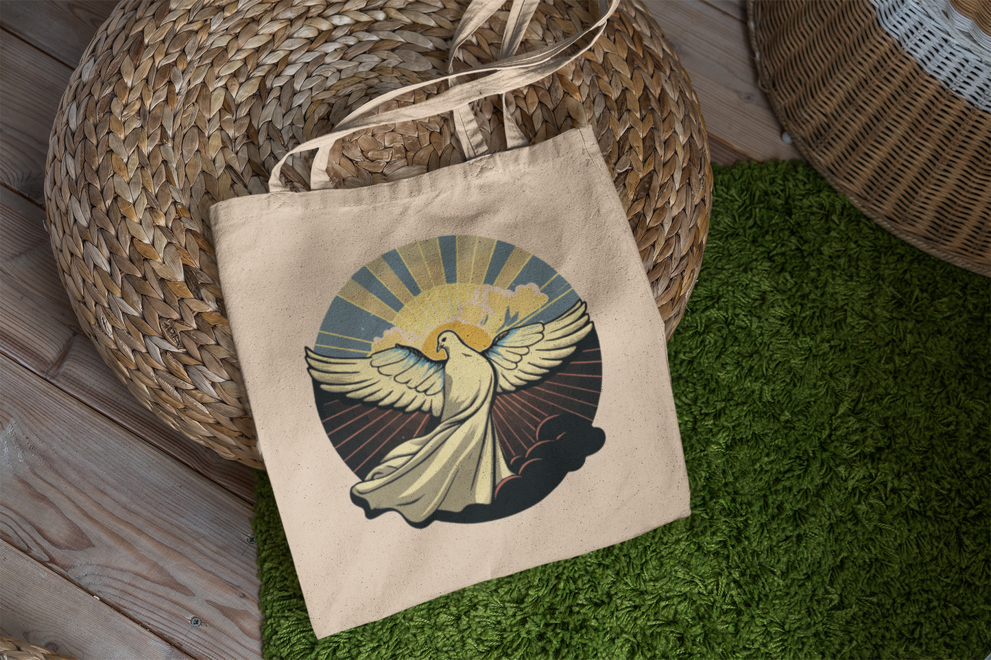 Robed Dove Canvas Tote Bag