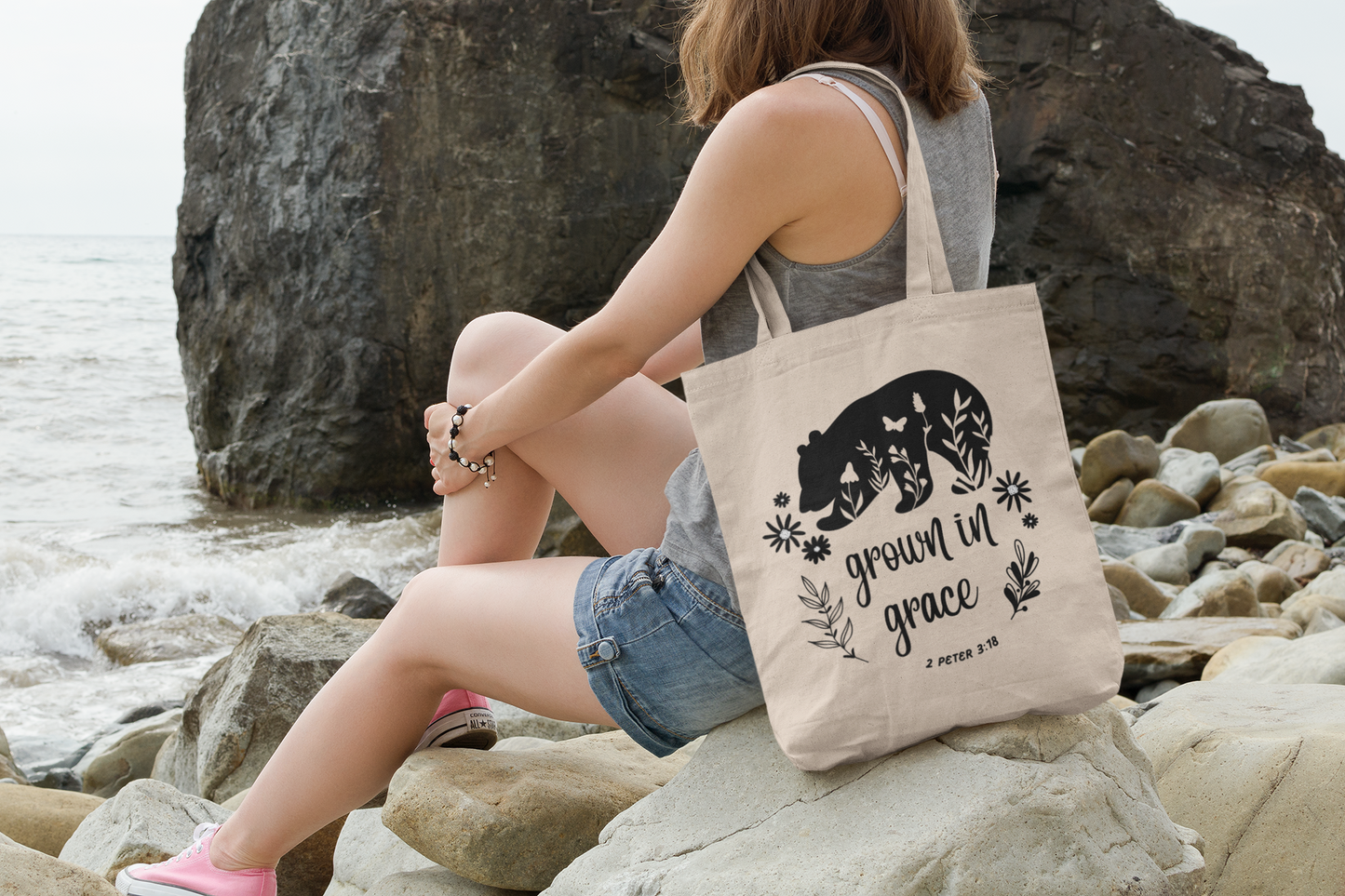 Grown in Grace Canvas Tote Bag