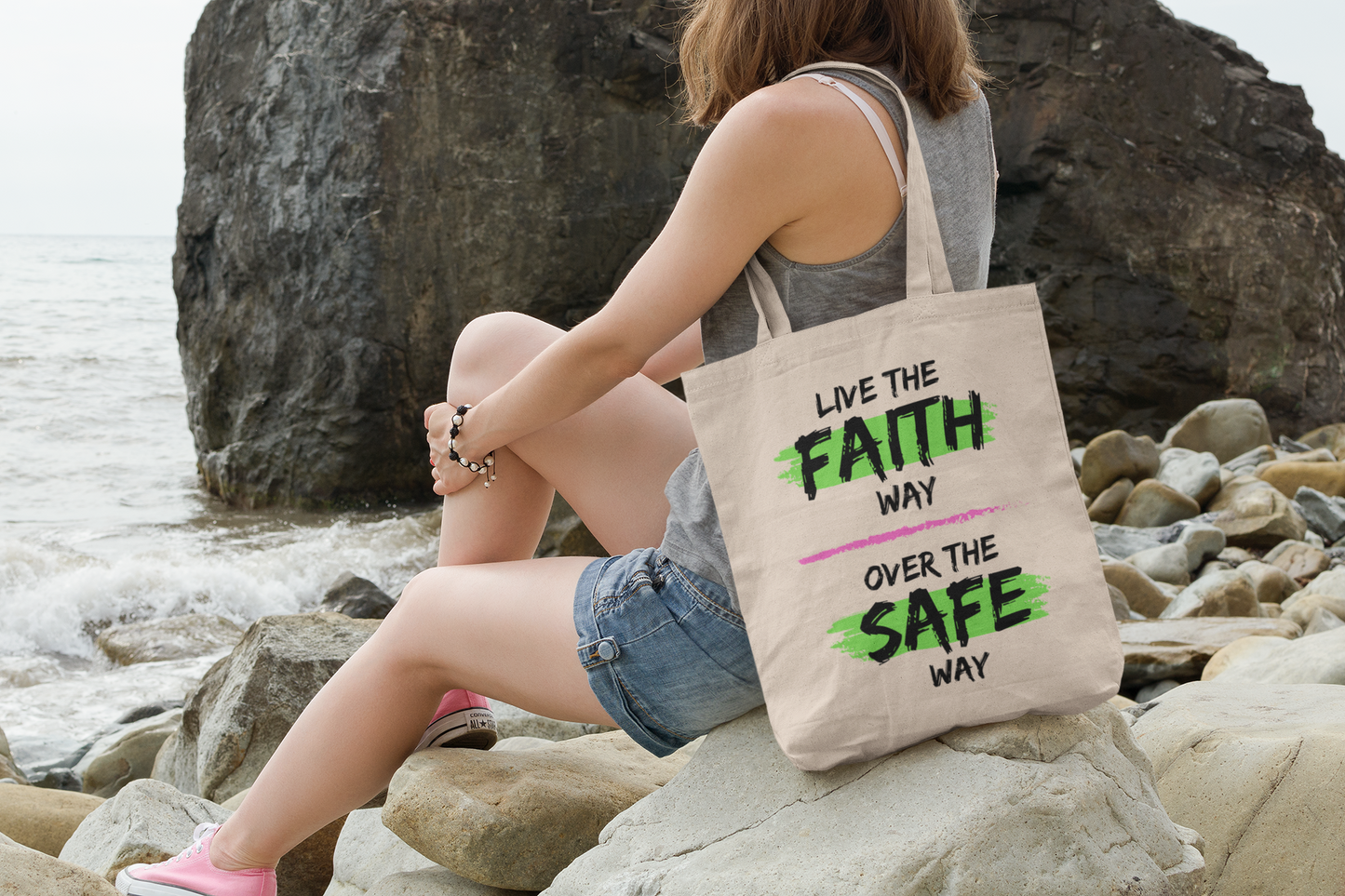 Live the Faith Way Canvas Tote Bag