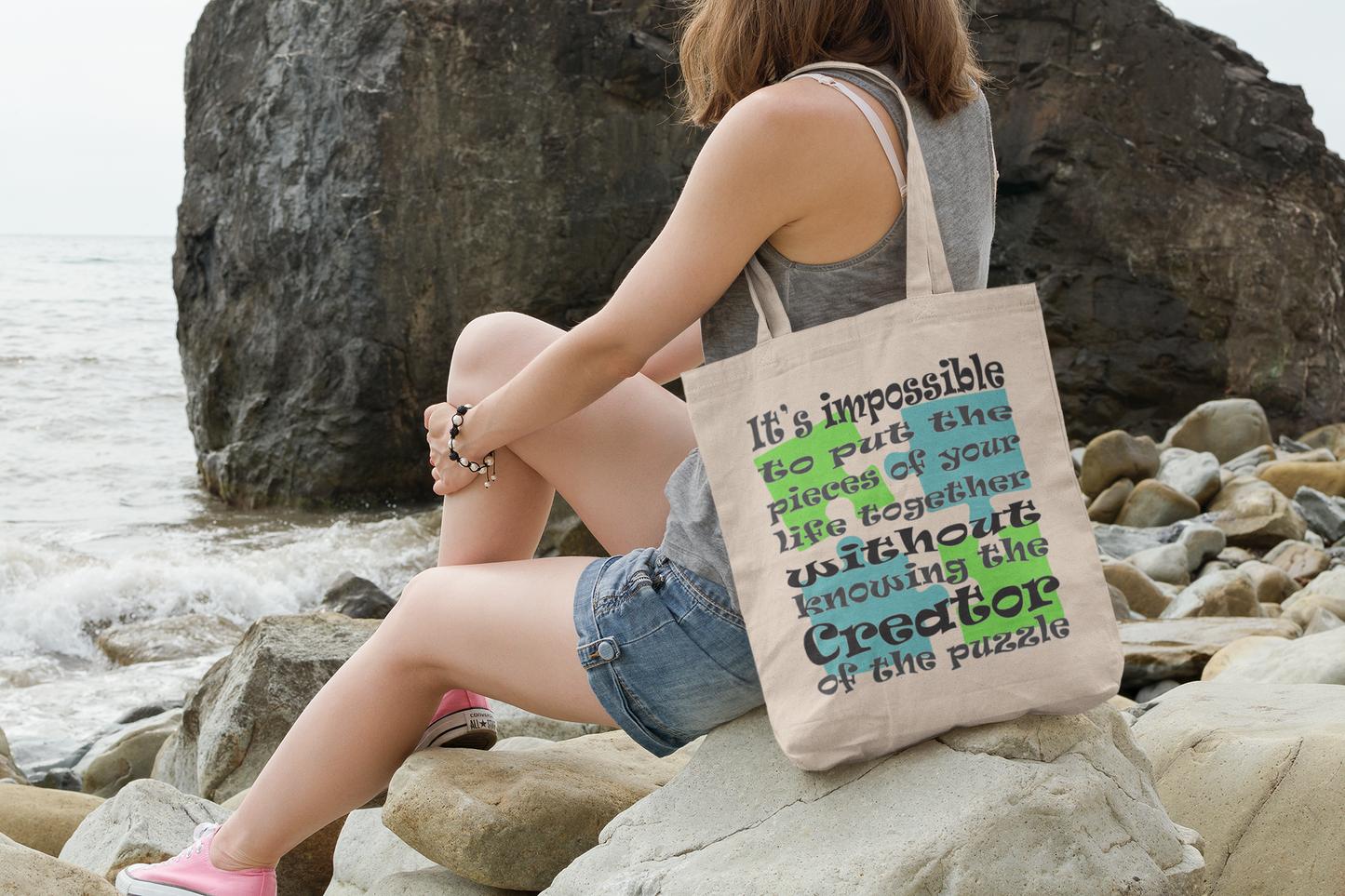 Puzzle Canvas Tote Bag